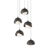 Brooklyn 5-Light Double Shade Pendant in Dark Smoke, Oil Rubbed Bronze, Long by Hubbardton Forge