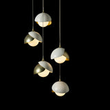 Brooklyn 5-Light Double Shade Pendant detail in Modern Brass, White, Standard, by Hubbardton Forge