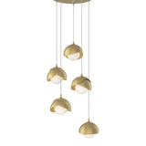 Brooklyn 5-Light Double Shade Pendant in Modern Brass, Modern Brass, Standard by Hubbardton Forge