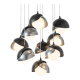 Brooklyn 9-Light Double Shade Chandelier, shown in Black, Sterling, Standard, by Hubbardton Forge