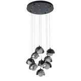 Brooklyn 9-Light Double Shade Chandelier, shown in Black, Sterling, Standard, by Hubbardton Forge