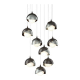 Brooklyn 9-Light Double Shade Chandelier in Oil Rubbed Bronze, Vintage Platinum, Long by Hubbardton Forge