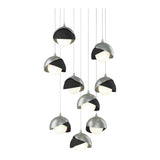 Brooklyn 9-Light Double Shade Chandelier in Vintage Platinum, Black, Long by Hubbardton Forge