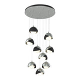 Brooklyn 9-Light Double Shade Chandelier in Vintage Platinum, Black, Standard by Hubbardton Forge