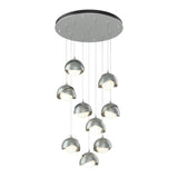 Brooklyn 9-Light Double Shade Chandelier in Vintage Platinum, Vintage Platinum, Standard by Hubbardton Forge