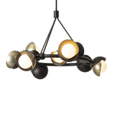 Brooklyn 9-Light Double Shade Ring Chandelier, shown in Oil Rubbed Bronze, Modern Brass, by Hubbardton Forge