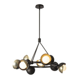Brooklyn 9-Light Double Shade Ring Chandelier, shown in Oil Rubbed Bronze, Modern Brass, by Hubbardton Forge