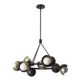 Brooklyn 9-Light Double Shade Ring Chandelier, shown in Oil Rubbed Bronze, Modern Brass, by Hubbardton Forge