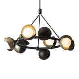 Brooklyn 9-Light Double Shade Ring Chandelier, shown in Oil Rubbed Bronze, Modern Brass, by Hubbardton Forge