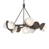 Brooklyn 9-Light Double Shade Ring Chandelier in Bronze, White by Hubbardton Forge