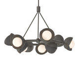 Brooklyn 9-Light Double Shade Ring Chandelier in Dark Smoke, Natural Iron by Hubbardton Forge