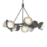 Brooklyn 9-Light Double Shade Ring Chandelier in Dark Smoke, Sterling by Hubbardton Forge