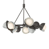 Brooklyn 9-Light Double Shade Ring Chandelier in Oil Rubbed Bronze, Vintage Platinum by Hubbardton Forge