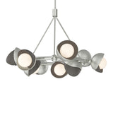 Brooklyn 9-Light Double Shade Ring Chandelier in Sterling, Dark Smoke by Hubbardton Forge