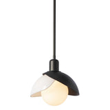 Brooklyn Double Shade Art Glass Mini Pendant, shown in Oil Rubbed Bronze, by Hubbardton Forge