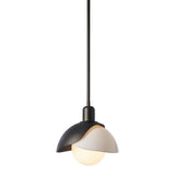 Brooklyn Double Shade Art Glass Mini Pendant, shown in Oil Rubbed Bronze, by Hubbardton Forge