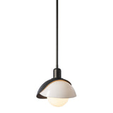 Brooklyn Double Shade Art Glass Mini Pendant, shown in Oil Rubbed Bronze, by Hubbardton Forge