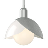 Brooklyn Double Shade Art Glass Mini Pendant in Vintage Platinum by Hubbardton Forge