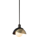 Brooklyn Double Shade Mini Pendant, shown in Oil Rubbed Bronze, Modern Brass, by Hubbardton Forge