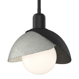 Brooklyn Double Shade Mini Pendant in Black, Sterling by Hubbardton Forge