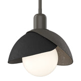 Brooklyn Double Shade Mini Pendant in Dark Smoke, Black by Hubbardton Forge