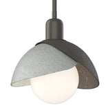 Brooklyn Double Shade Mini Pendant in Dark Smoke, Vintage Platinum by Hubbardton Forge