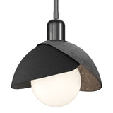 Brooklyn Double Shade Mini Pendant in Ink, Black by Hubbardton Forge