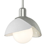 Brooklyn Double Shade Mini Pendant in Sterling, White by Hubbardton Forge
