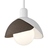 Brooklyn Double Shade Mini Pendant in White, Bronze by Hubbardton Forge