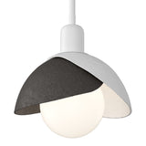 Brooklyn Double Shade Mini Pendant in White, Oil Rubbed Bronze by Hubbardton Forge