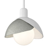 Brooklyn Double Shade Mini Pendant in White, Sterling by Hubbardton Forge