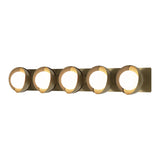 Brooklyn Straight Double Shade Vanity Light 5 Light in Modern Brass, Soft Gold by Hubbardton Forge