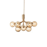 Brushed Brass/Gold 9 Lights Apiales Chandelier by Nuura