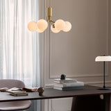 Brushed Brass/Opal Apiales 6 Pendant Light by Nuura in Study Room