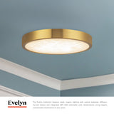 Brushed Gold 7inch Evelyn Flush Mount by Alora Lighting