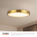 Brushed Gold 9inch Evelyn Flush Mount by Alora Lighting