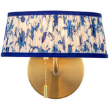 Brushed Gold/Blue Linen 8inch Scout Wall/Vanity Light by Alora Lighting