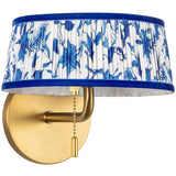 Brushed Gold/Blue Linen 8inch Scout Wall/Vanity Light by Alora Lighting