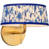 Brushed Gold/Blue Linen 8inch Scout Wall/Vanity Light by Alora Lighting