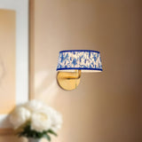 Brushed Gold/Blue Linen 8inch Scout Wall/Vanity Light by Alora Lighting