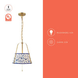 Brushed Gold/Blue Linen Scout Pendant by Alora Lighting Light Source
