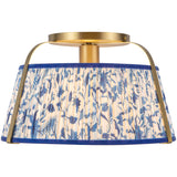 Brushed Gold/Blue Linen Scout Semi-Flush Mount by Alora Lighting