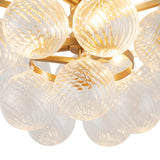 Brushed Gold/Clear Ribbed Glass 24inch Faye Chandelier by Alora Lighting Details