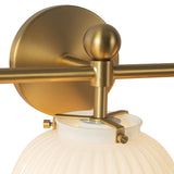 Brushed Gold/Glossy Ribbed Opal Glass Cherise Vanity Light by Alora Lighting Details