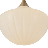 Brushed Gold/Glossy Ribbed Opal Glass Farrah Pendant by Alora Lighting Details