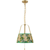 Brushed Gold/Green Linen Scout Pendant by Alora Lighting