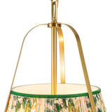 Brushed Gold/Green Linen Scout Pendant by Alora Lighting Details