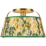 Brushed Gold/Green Linen Scout Semi-Flush Mount by Alora Lighting