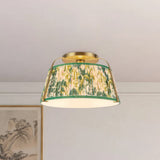Brushed Gold/Green Linen Scout Semi-Flush Mount by Alora Lighting
