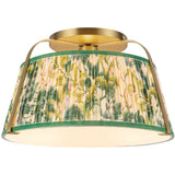 Brushed Gold/Green Linen Scout Semi-Flush Mount by Alora Lighting